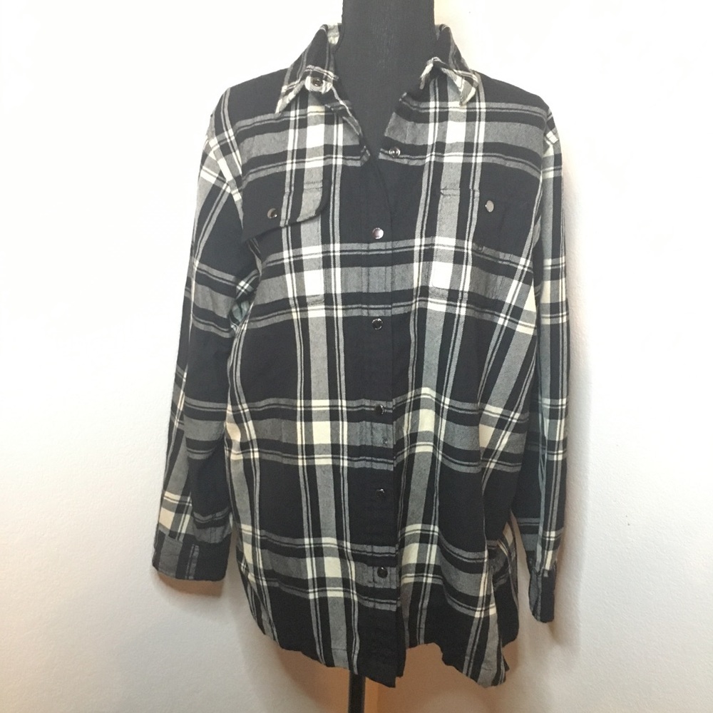 Ralph Lauren large black and white flannel shirt